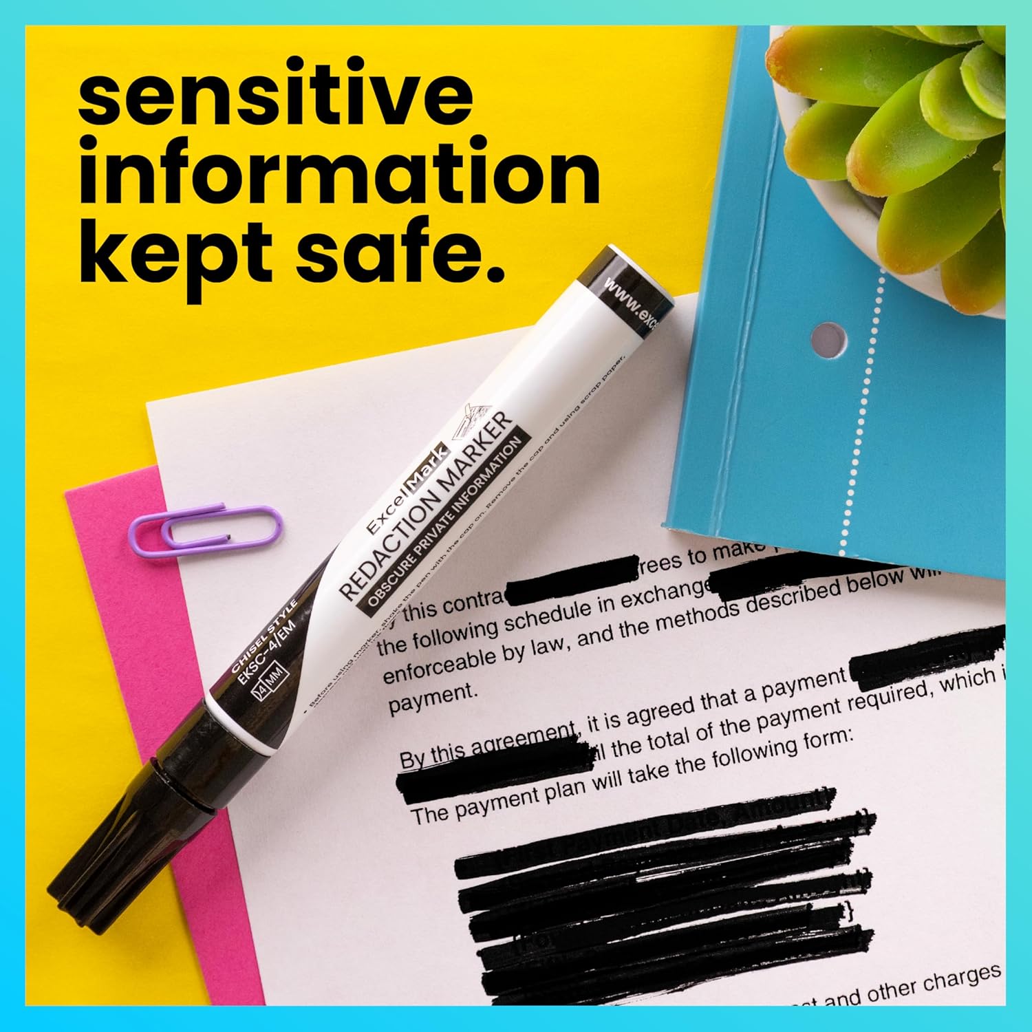 ExcelMark Security Redaction Marker (6 pack)