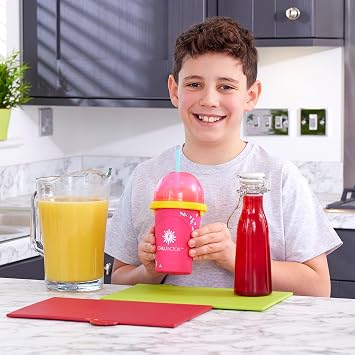 Chill Factor Color Shock Slushy Maker Perfectly Pink - Reusable Slushy Maker Cup, Homemade Slushies, Squeeze Cup Slushy Maker Kitchen Toy