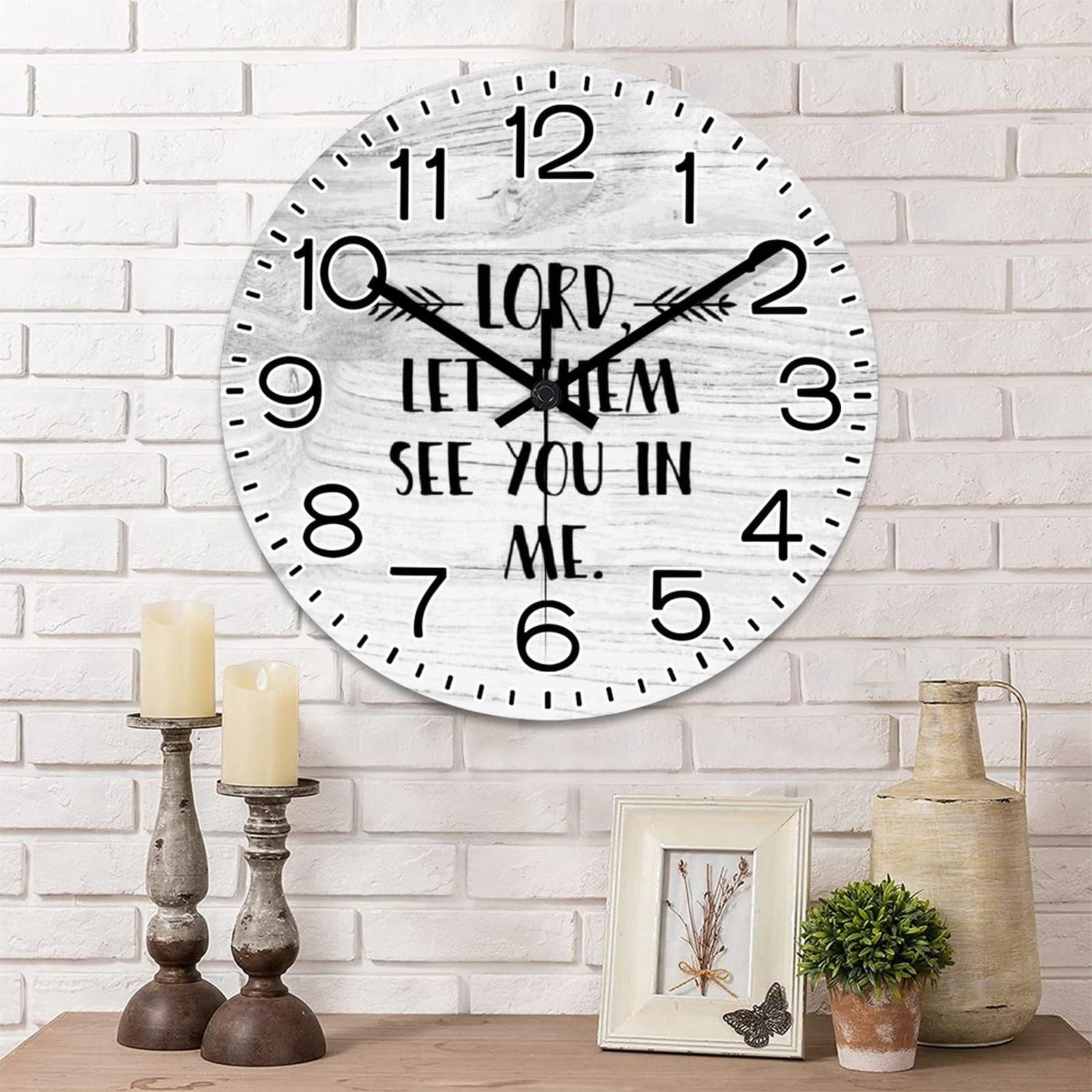Horloge murale en bois silencieuse sans tic-tac fonctionne à piles 38cm