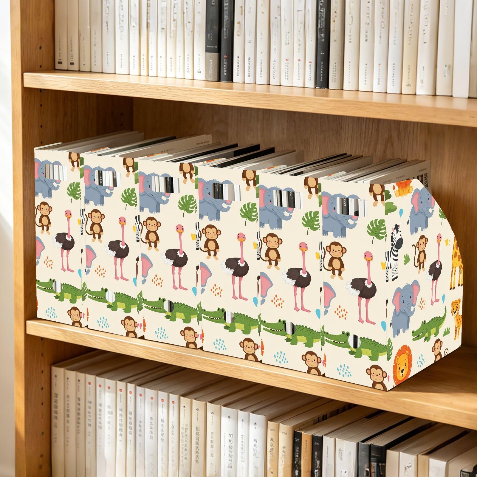 Organiseur de fichiers de bureau en forme d'animal mignon beige facile à