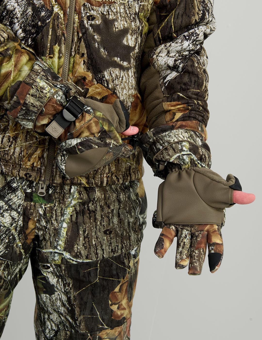 Nomad Mens Conifer VX3 Flip Mitten, Insulated and Water-Resistant Hunting Gloves with Flip-Back Design, Mossy Oak New Breakup Camo, Large/X-Large