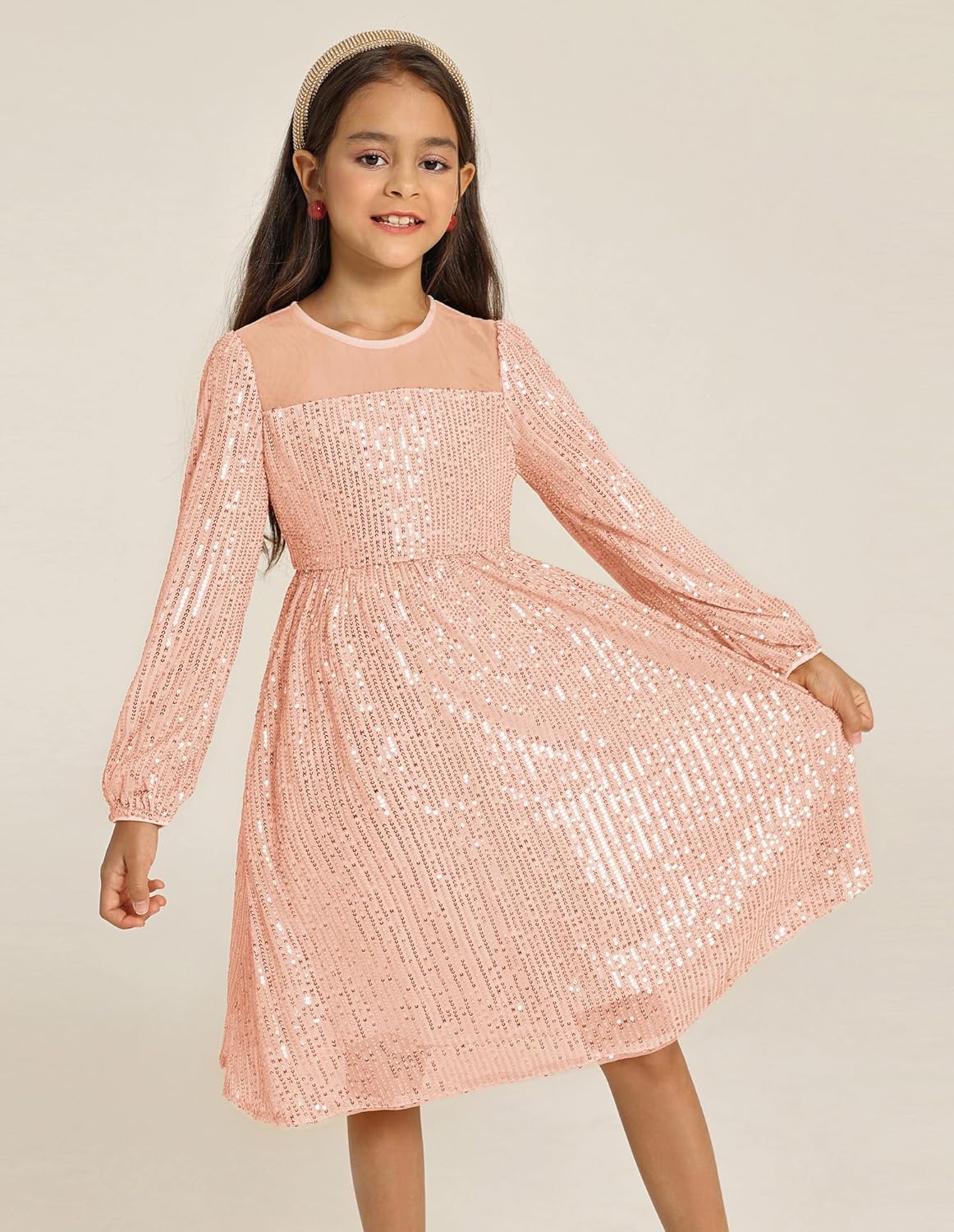 GRACE KARIN Girl Sequin Party Dress Formal Birthday Pageant Fancy Prom Mesh Dresses for Teen Girl 6-14Years - Image 4