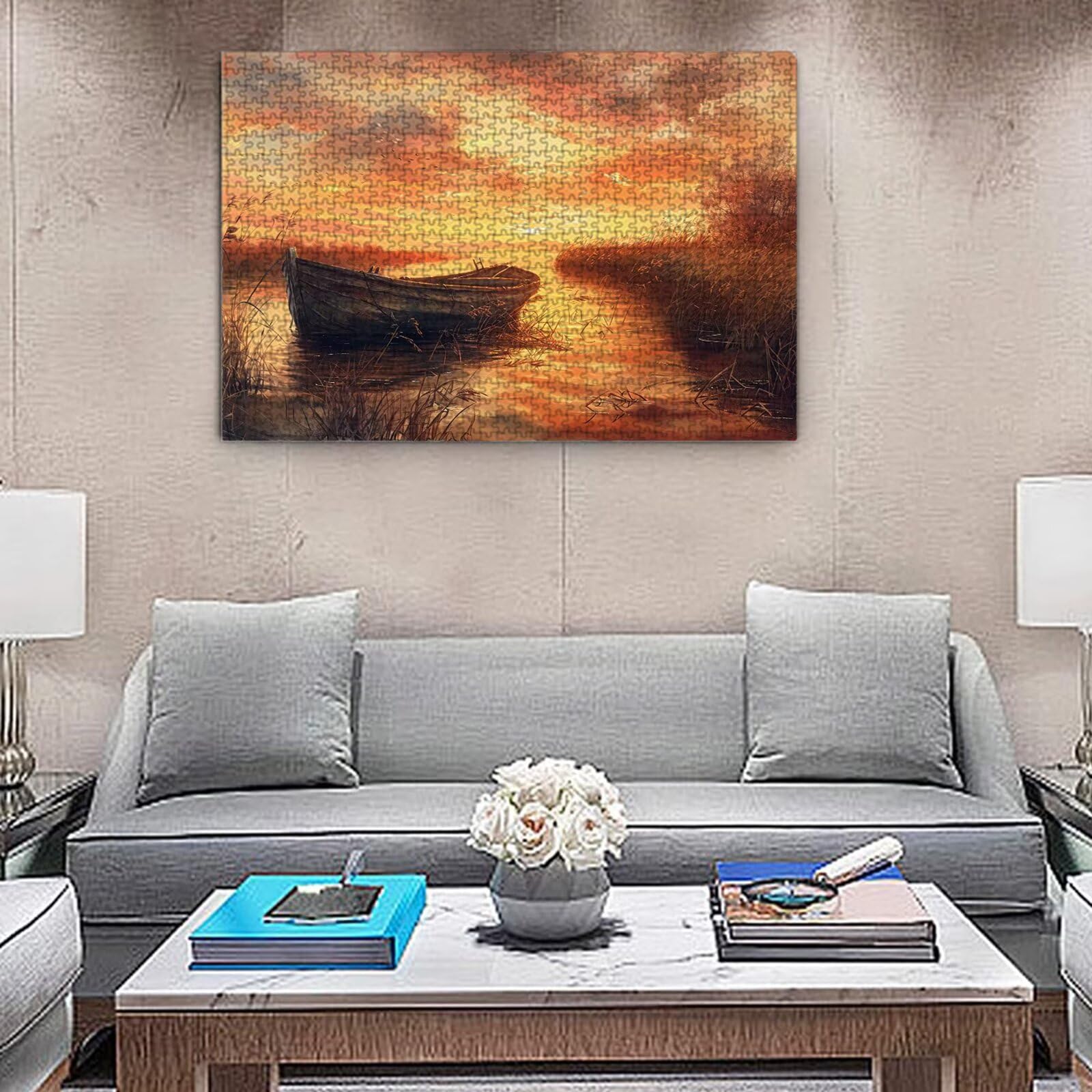 Jigsaw Puzzle, 1000 Pezzi Puzzle Classici, Nave Puzzle Rilassamento Intelligence, Mpossibile Difficile Puzzles impegnativo per adulti Puzzles per Gioco Familiare, Regalo per Amore Amico Lago K0F-22