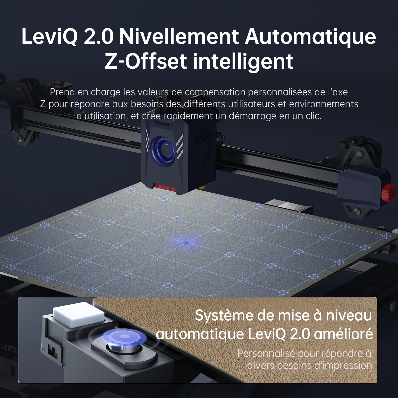 Imprimante 3D Anycubic Kobra 2 Max, 500mm/s Impression Haute Vitesse, Grand 88L Imprimantes 3D avec Auto Nivellement et Haute Performance, Prend en Charge Anycubic APP, Grand Format 420x420x500mm