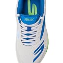 Skechers Men’s Turf Cricket Shoes | Synthetic & Mesh Upper | EVA Cushioning | Rubber Turf Sole (White/Blue, UK Footwear Size System, Adult, Men, Numeric, Medium, 5) gallery image