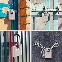 Vista 7 de AMMIY Locks with 4 Keys，Keyed Alike Heavy Duty Pad Lock，Outdoor Solid Brass Keyed Padlock, High Security Wraped Beam Padlock with Key for Gate Lock