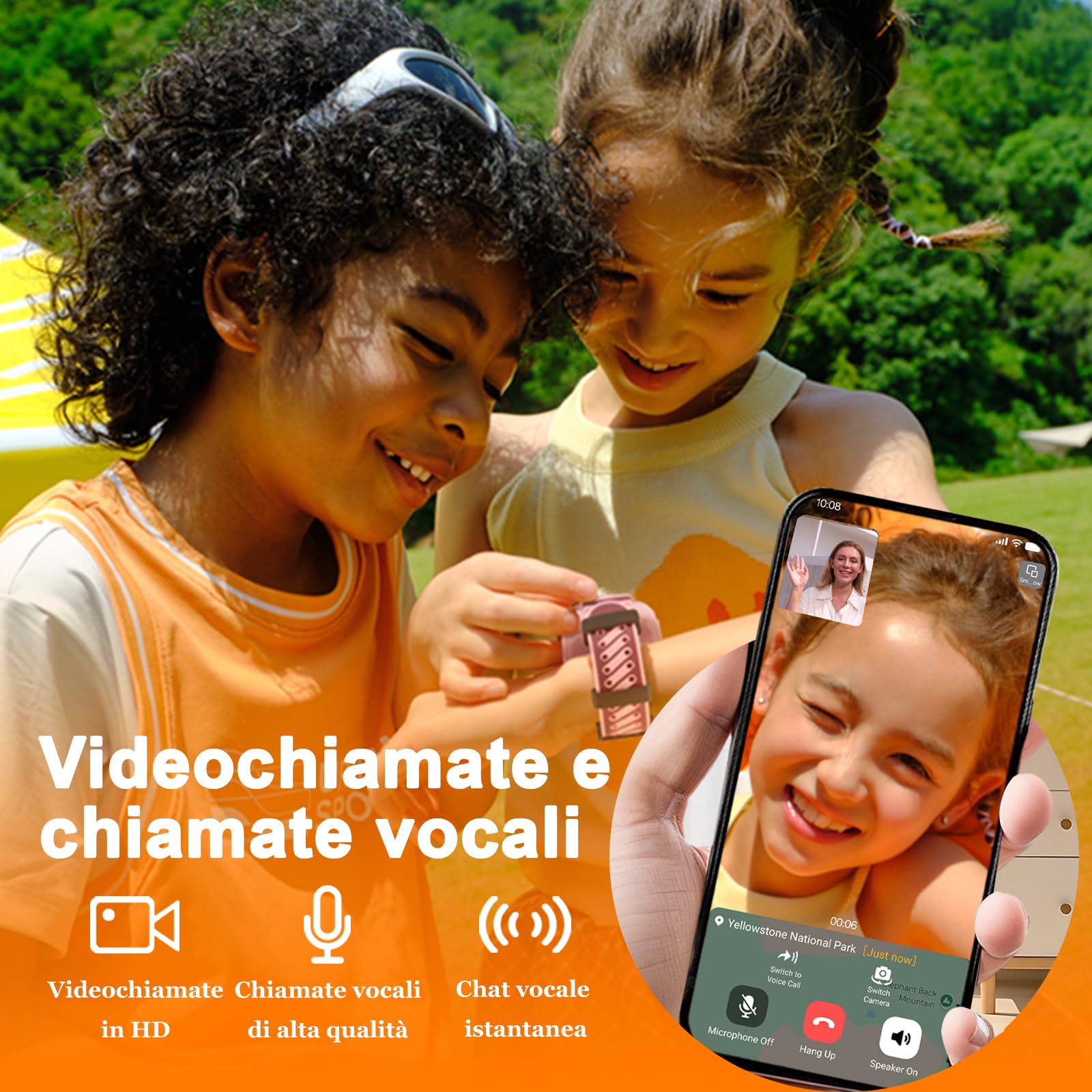 imoo Z3 orologio bambino, smartwatch bambini con GPS e scheda SIM & WiFi, videochiamata HD, controllo genitori, modalità aula, IPX8, SOS, fotocamera, 1,5", regalo per bambini ragazzo ragazza