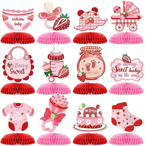 Miniatura 9 de 9 paquetes de centros de mesa de animales del bosque en forma de panal 3D - Adornos de baby shower con tema de bosque Adornos de safari y jungla con