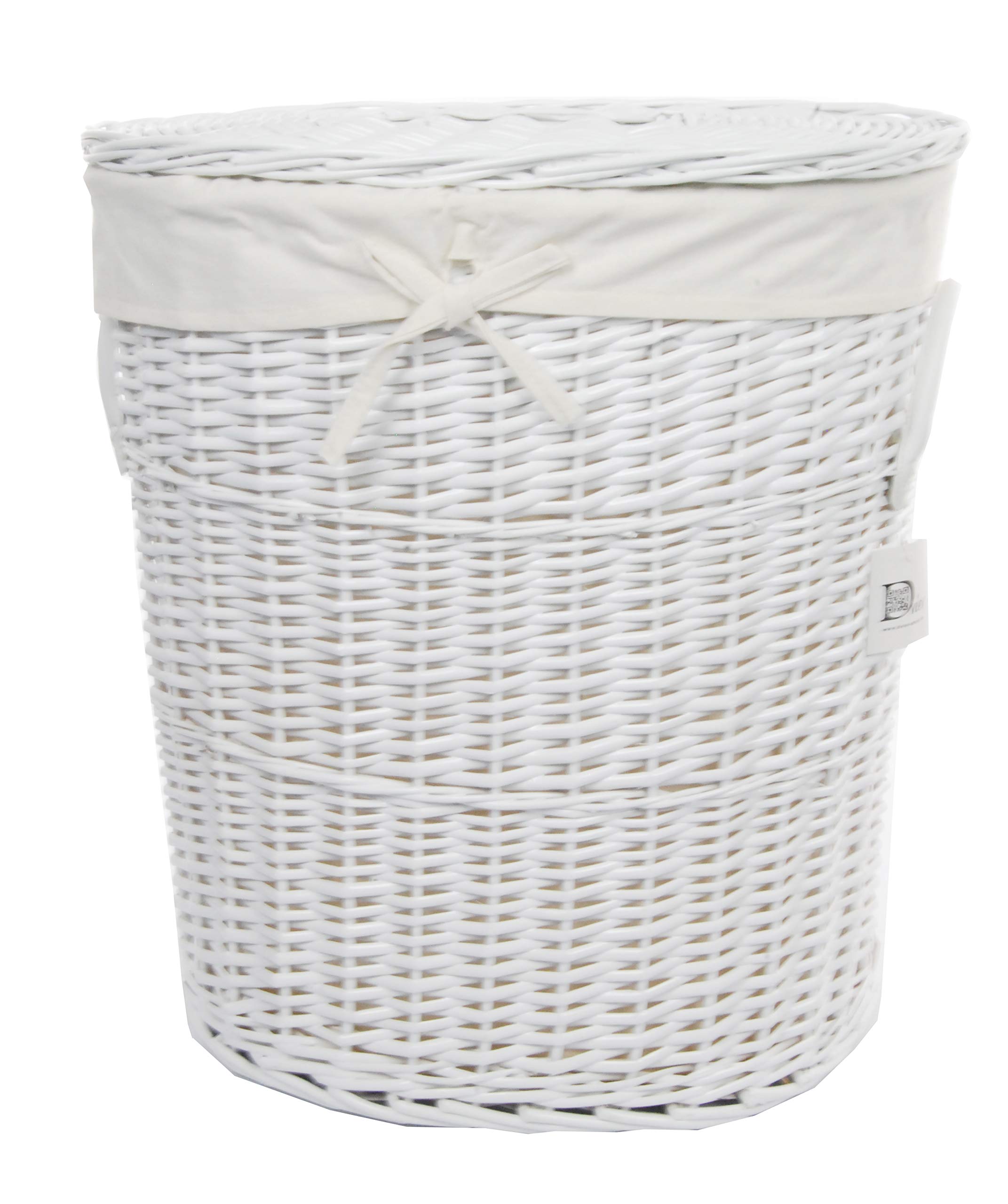 dvier Laundry Basket, Storage Basket, White, 55 x 42 x 62 cm