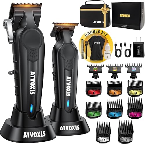 Cortapelos para hombres profesionales, juego de cortadoras de pelo y recortadoras, cortadoras de pelo inalámbricas, kit de corte de pelo, kit de