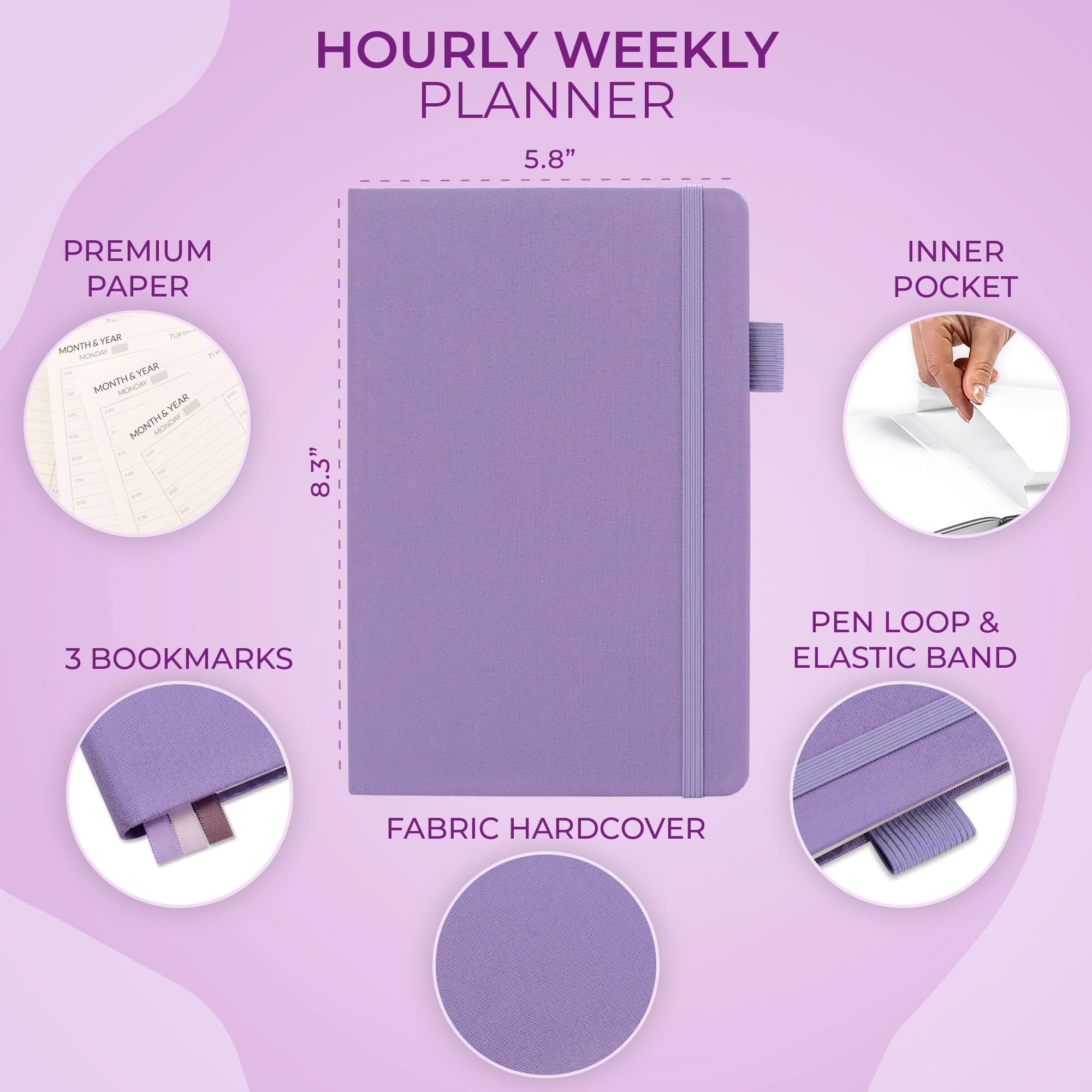 Skyline Hourly Weekly Planner, Undated Agenda & Daily Appointment Book - Image 2