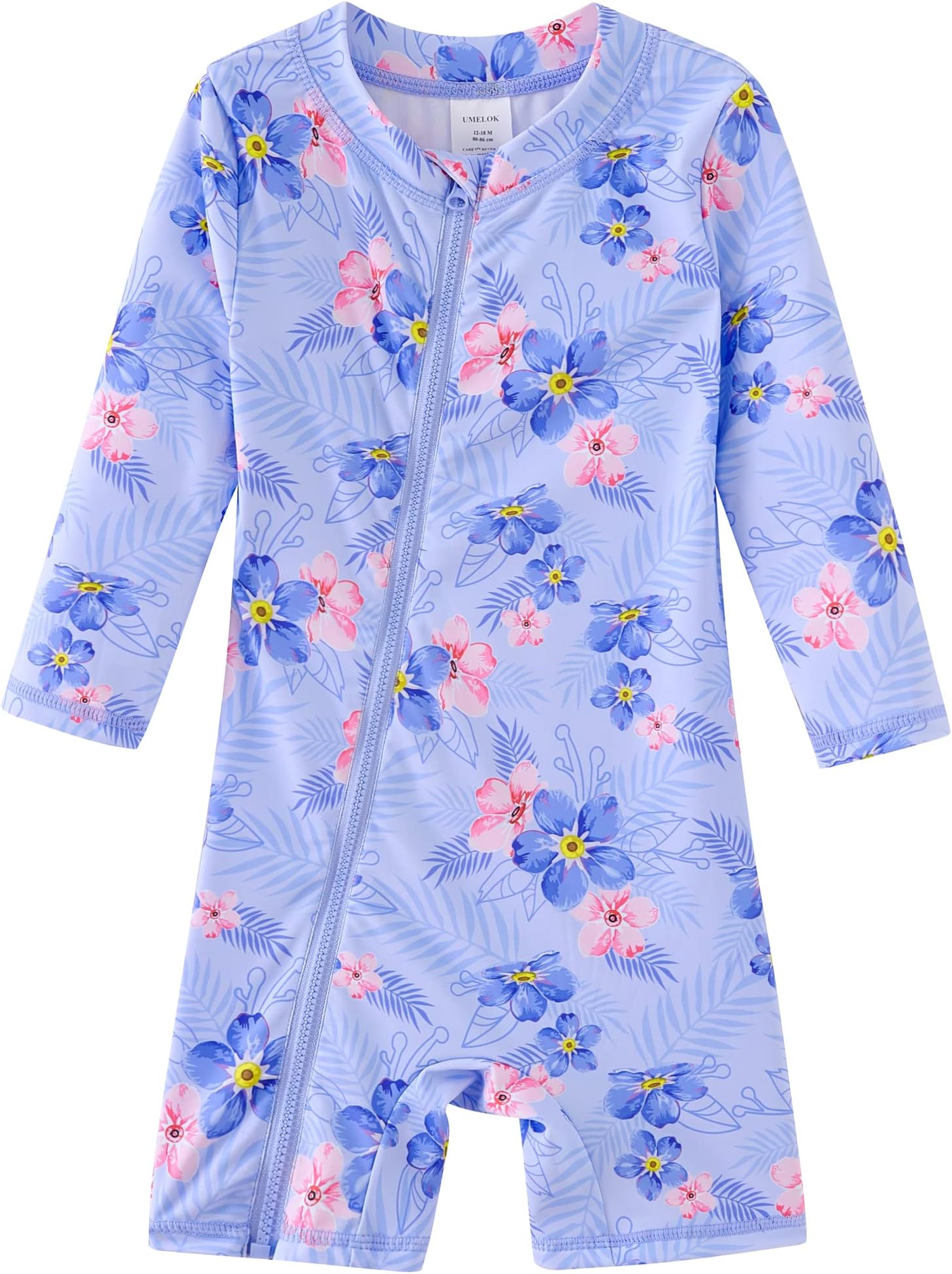 UMELOK Baby Girls' One Piece Swimsuit Full Zip UPF 50+ Sun Protection Swimwear Rash Guard Swim Suit