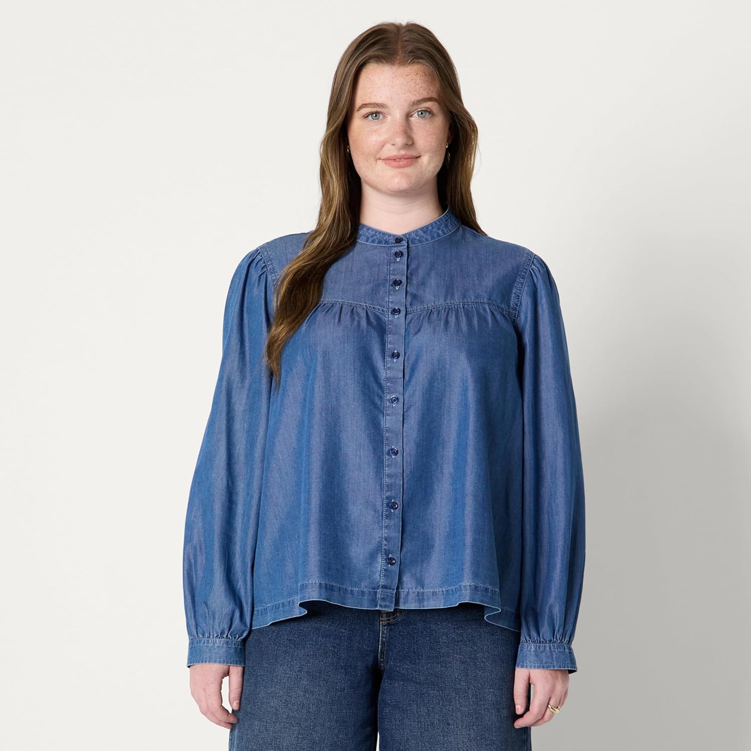 Amazon Essentials Women's Women's Denim Chambray Long-Sleeve Tunic Top - Image 6