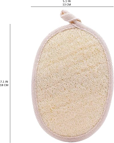 Natural Loofah Body Scrubber - 2 Pack Exfoliating Shower Sponge