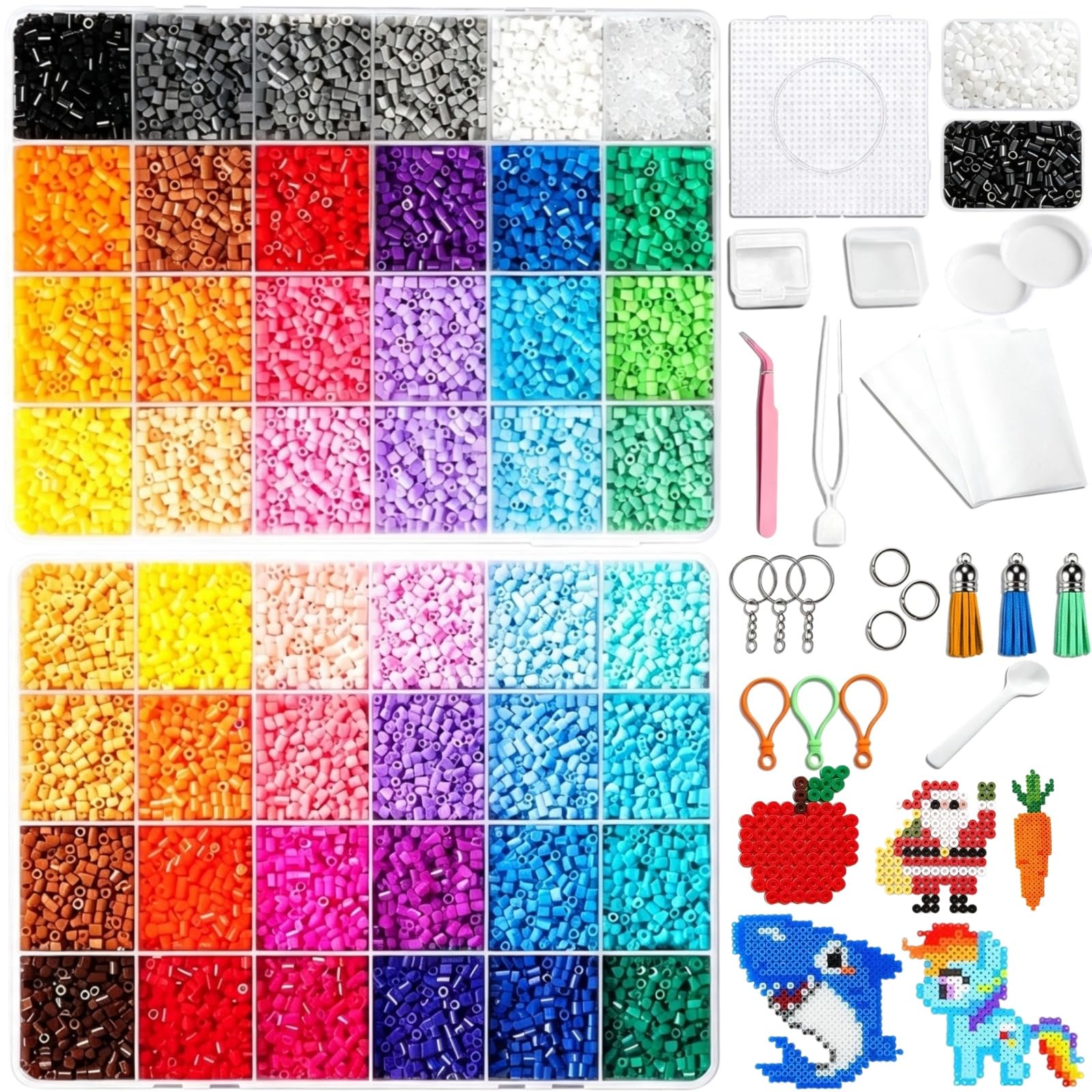 VZU Fuse Beads Kit 18800pcs 2.6mm 48 Colors with 10 Accessories