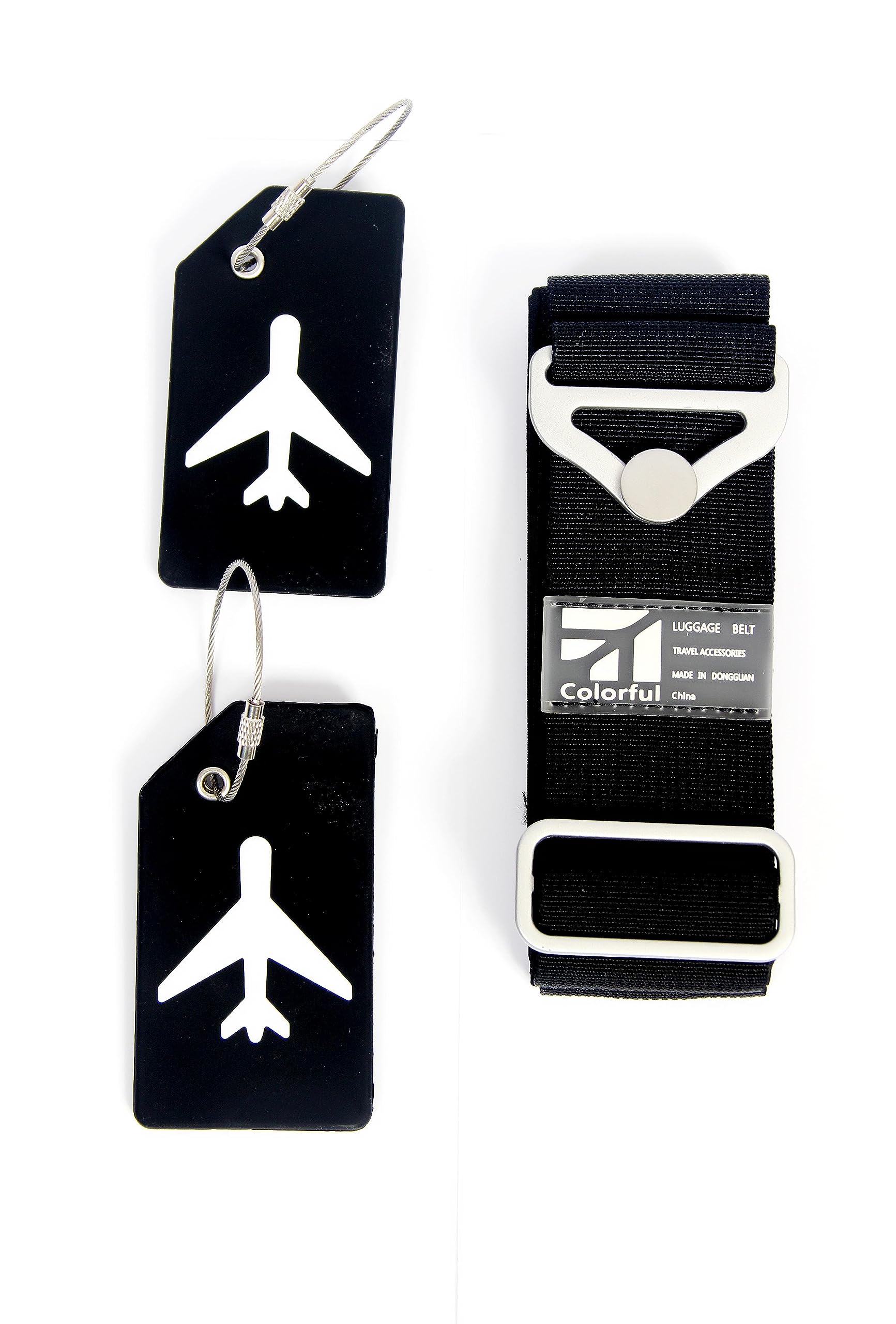 Luggage Strap Plus 2 Pack Tags – Suitcase Belt Luggage Straps, Packing Strap Travel Belt Adjustable Between 36-64 inches Suitcase Strap with Alloy Buckle.