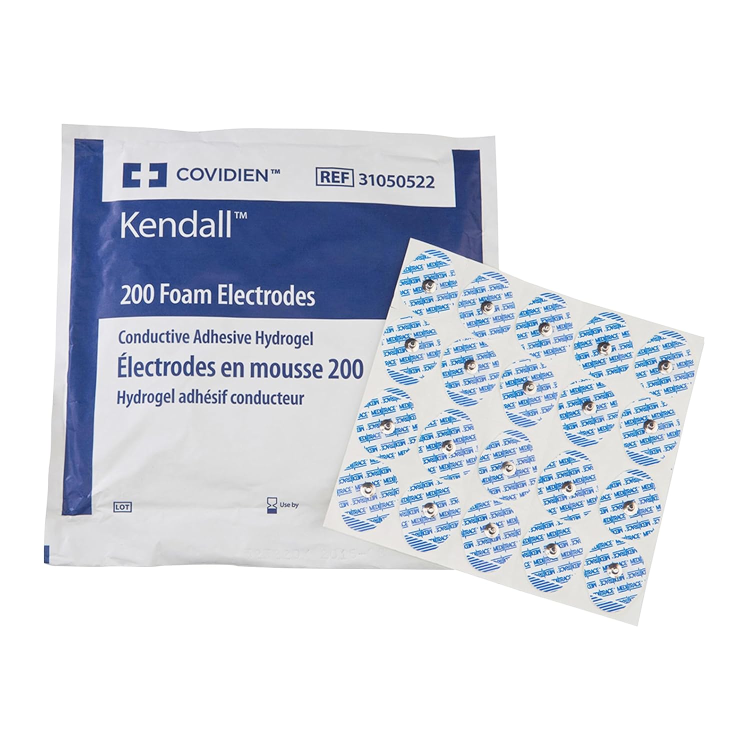 Kendall™ 200 Series Foam Conductive Adhesive Hydrogel EKG Electrode, Non-Radiolucent, 100 Pack, Tear Drop, Adult, 1.5IN, Case of 10 Boxes of 100