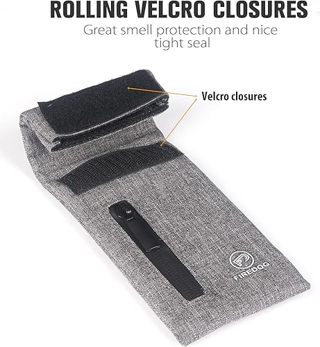 Miniatura 6 de FIREDOG Bolsas a prueba de olores, bolsa de tela a prueba de olores de 3 x 6 pulgadas pequeña bolsa de almacenamiento de viaje (gris)