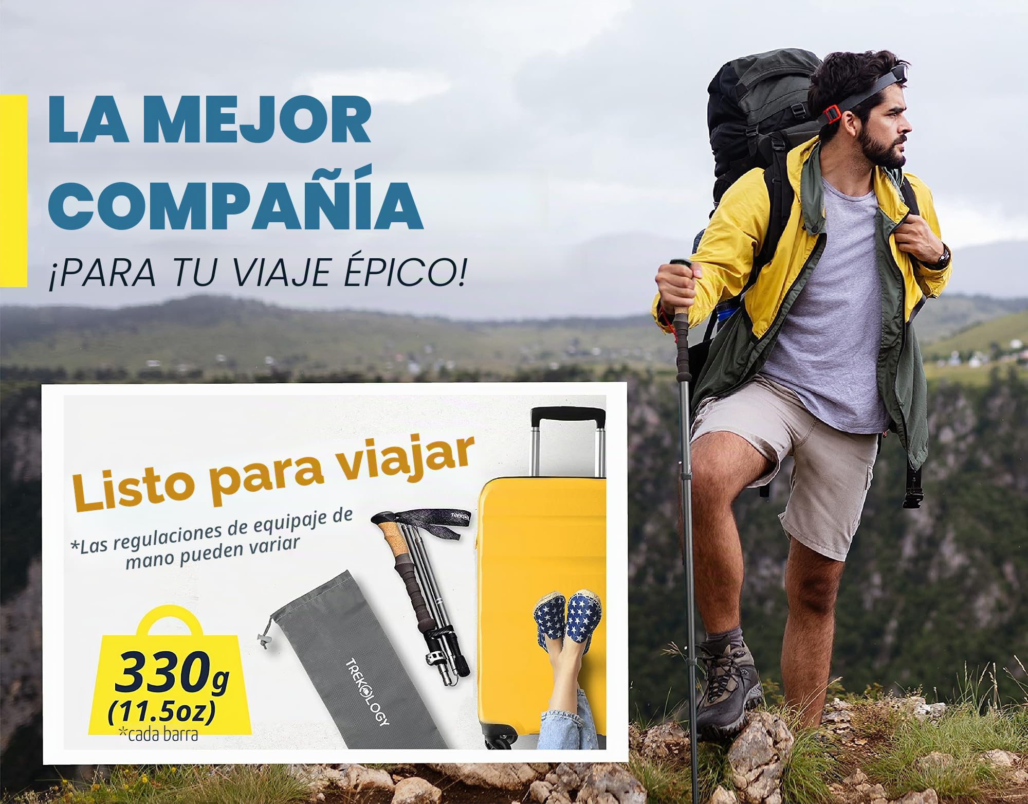 Par de bastones de senderismo nórdicos plegables Trek-Z con mango de corcho, 2 bastones de senderismo plegables ultraligeros, plegable para senderismo de personas mayores, hombres y mujeres