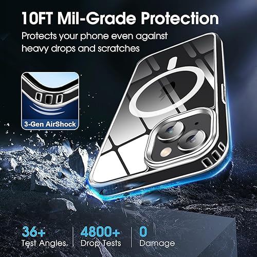 Miniatura 9 de Compatible con iPhone 14 Plus y iPhone 15 Plus Funda compatible con MagSafe, protección de grado militar, teclas de aleación de aluminio mate