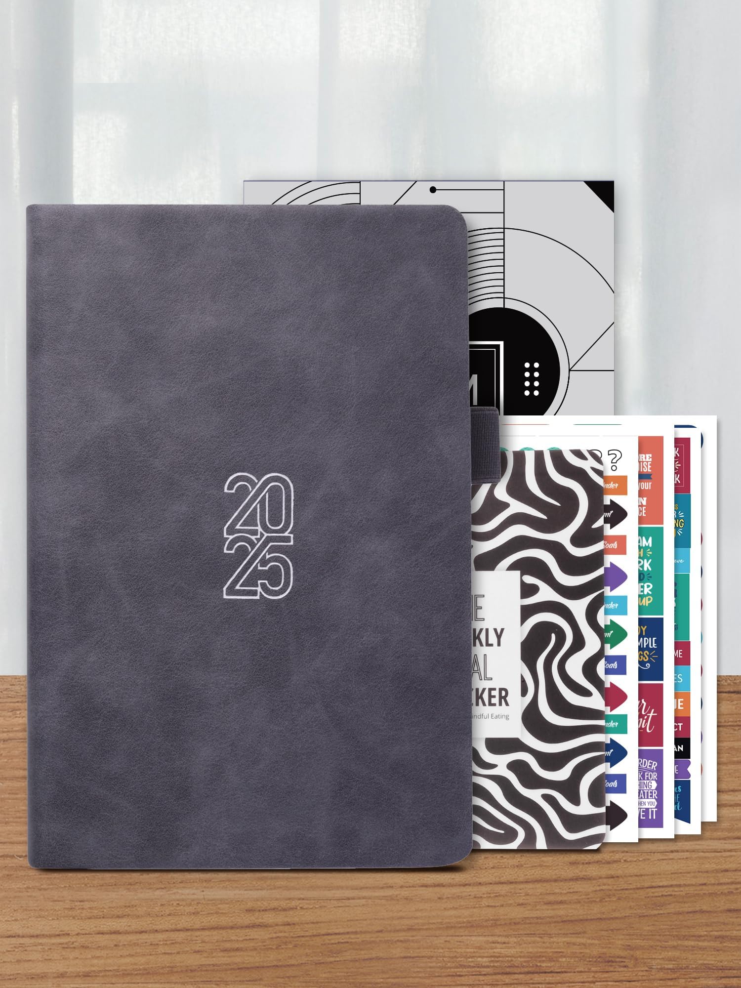 A5 Undated Yearly Productivity Planner Kit, Hard Bound 288 Pages, 12 Monthly Planners, Meal Planner, 200+ Stickers, Motivational Quote Cards, Tear-Away Bookmarks, Activity Tracker & To-Do Lists