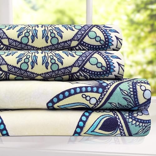 Miniatura 3 de Sweet Home Collection Juego de sábanas de 1800 hilos, sábanas de microfibra cepillada suave de calidad egipcia, juego de ropa de cama de lujo con