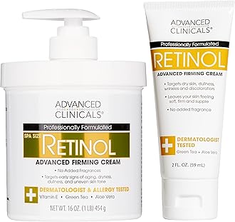 Retinol Body Lotion & Face Moisturizer | Anti Aging Skin Care Retinol Body Cream For Women & Men Improves Appearance Of Fine Lines, Wrinkles, & Look Of Crepey Skin, W/Travel Size