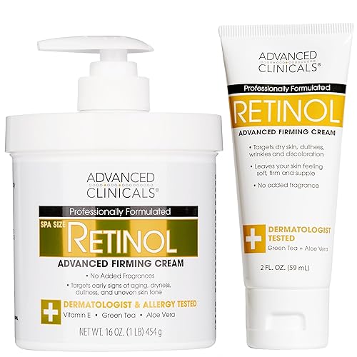 Advanced Clinicals Retinol Body Butter Lotion Moisturizer Face Lotion &amp; Body Cream  Crepey Skin Care Treatment  Retinol Cream Targets Look Of Crepe