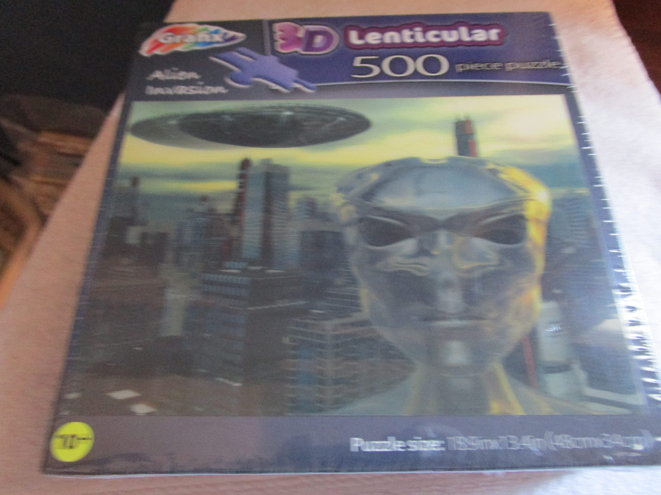 3D Lenticular 500 Piece Puzzle - Alien Invasion