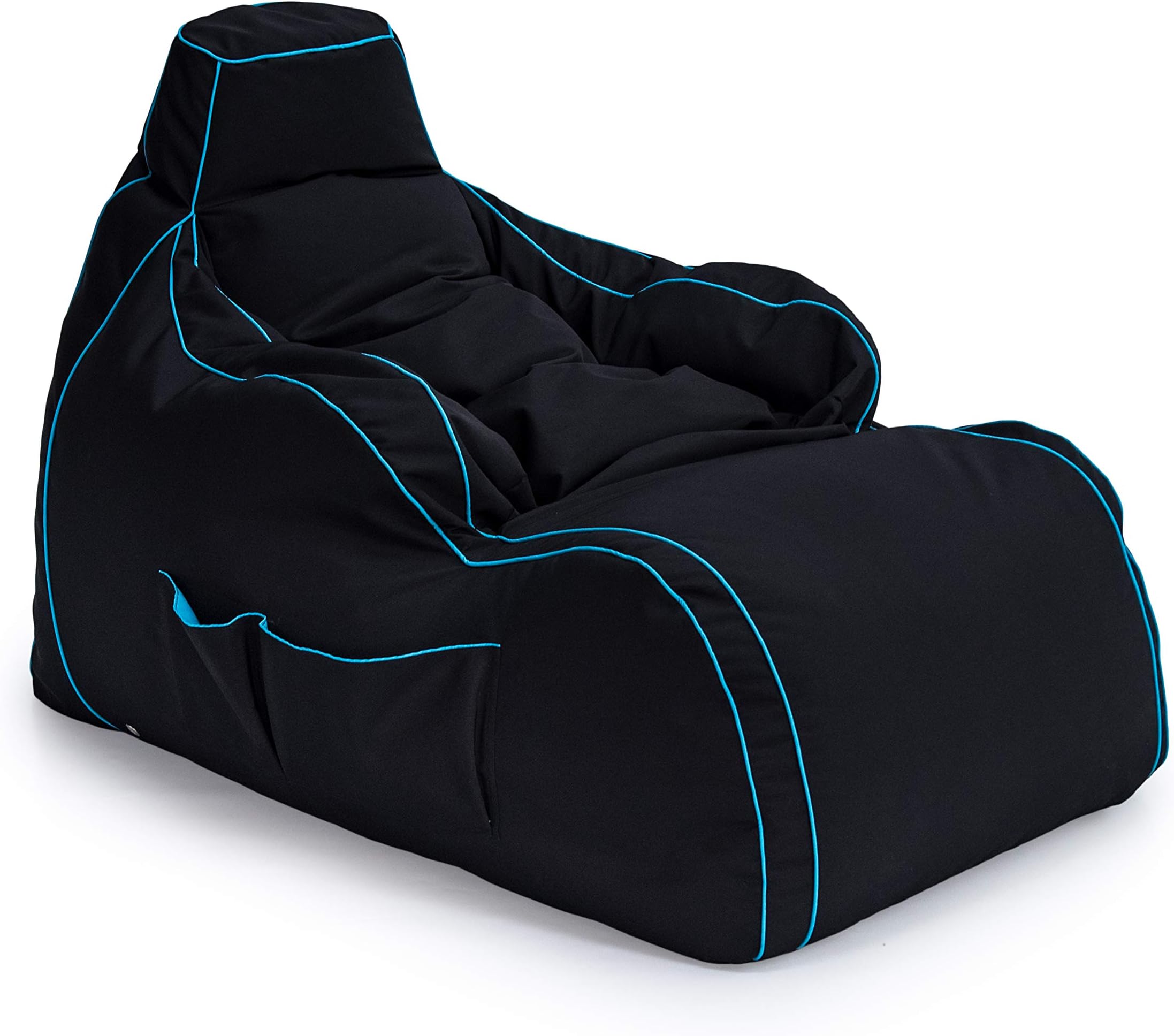 Game Over Video Gaming Bean Bag Lounger Chair | Indoor Living Room | Side Pockets for Controllers | Headset Holder | Ergonomic Design for Relaxed Gamer (Lich Blade)