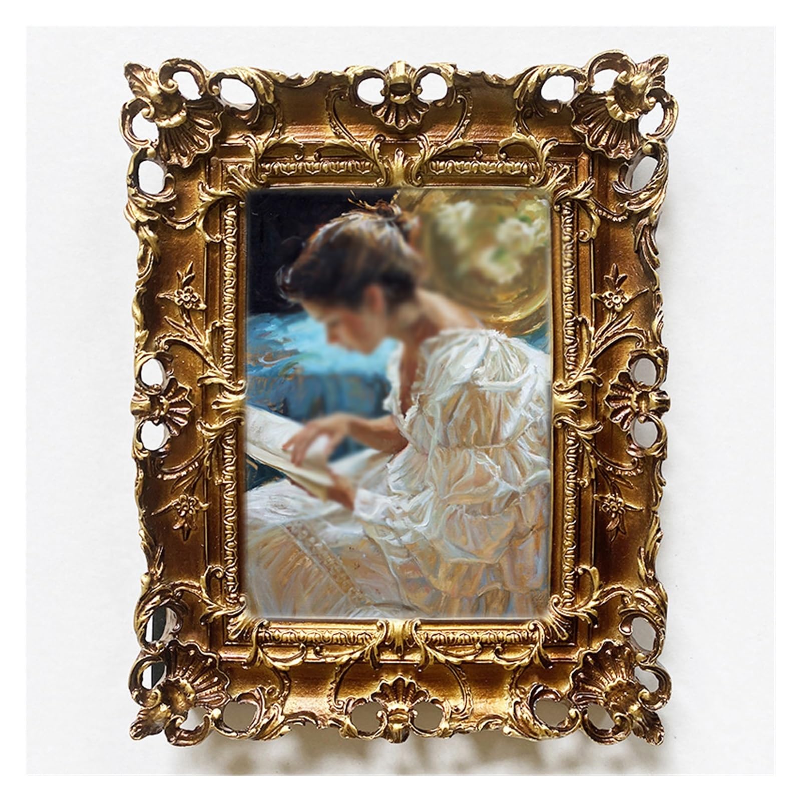 KLerDH Picture Frames, Home Retro Resin Wall Hanging Table Decorative Ornaments Picture Frame(M)