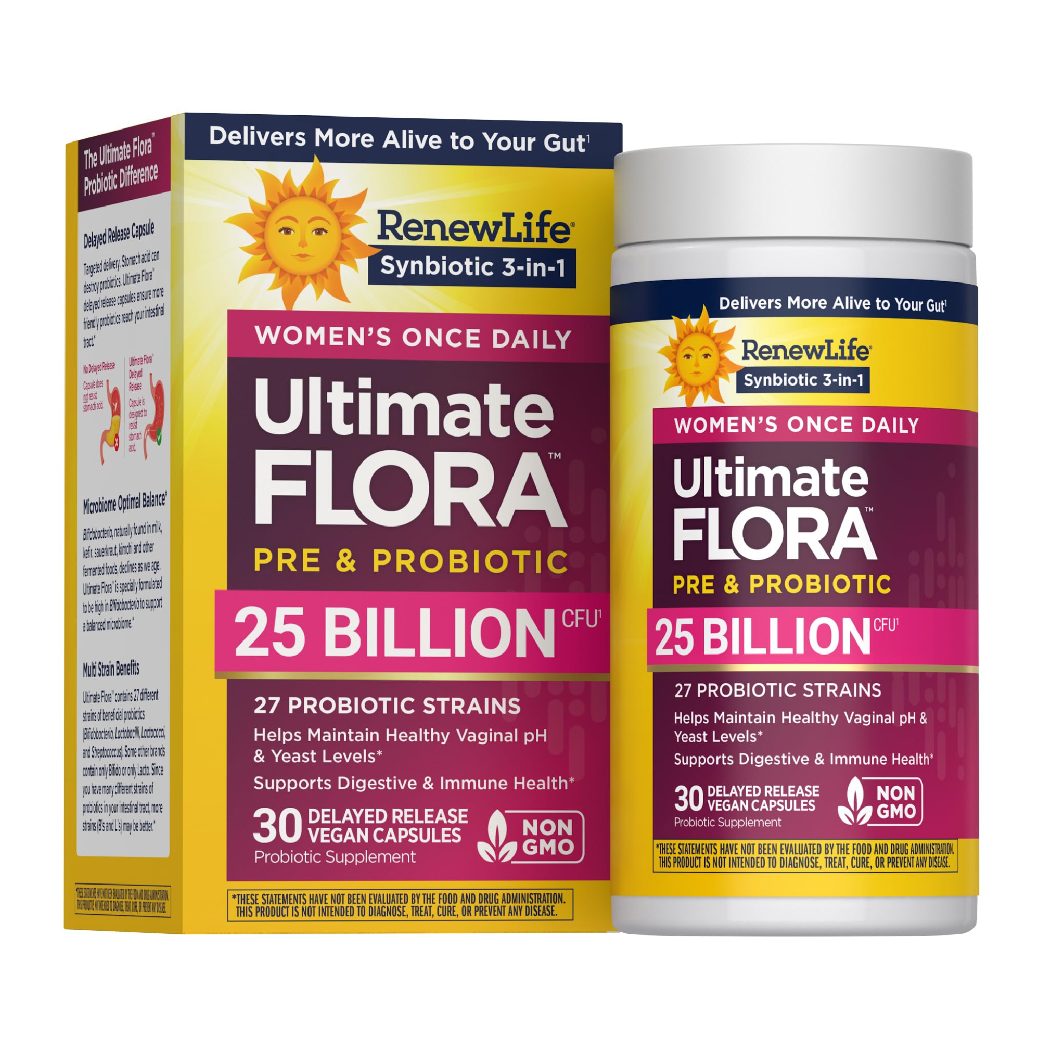 Renew Life Ultimate Flora Womens Probiotics with Prebiotics 25 Billion CFU 30 Count (Pack of 1)