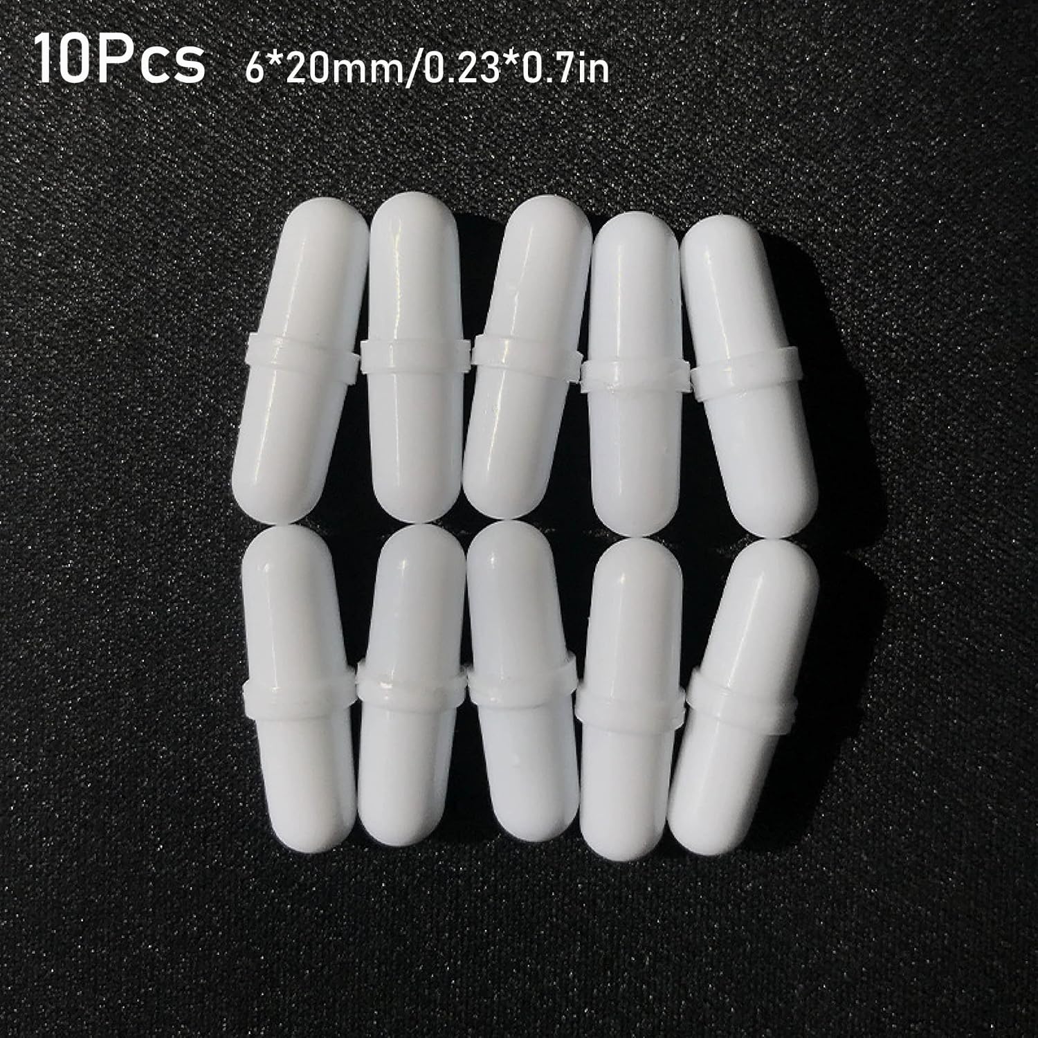 Magnetic Stir Bars,10 Pcs PTFE Magnetic Stirrer Mixer Stir Bar for Industrial/Agricultural Stir Plate, High-Temp Resistant &Smooth Rotation (10Pcs 6mm)