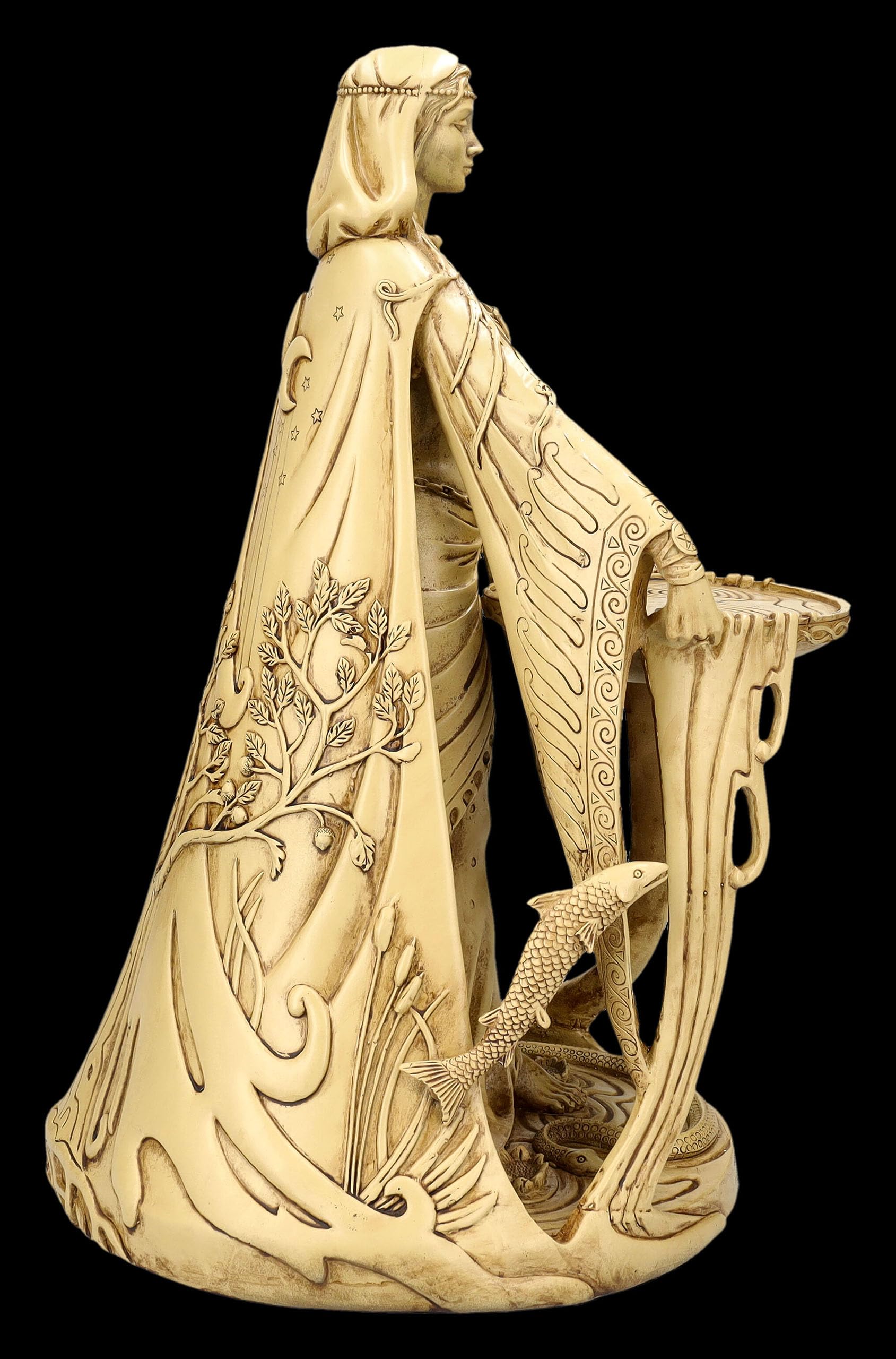 Danu, statuetta grande 41 cm – dea madre celtica beige, decorazione statua Wicca magia