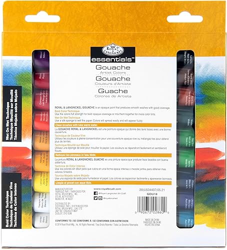 Miniatura 10 de Royal & Langnickel ROYGOU-12 Gouache - Juego de pintura con pincel, 12 piezas, 12 piezas