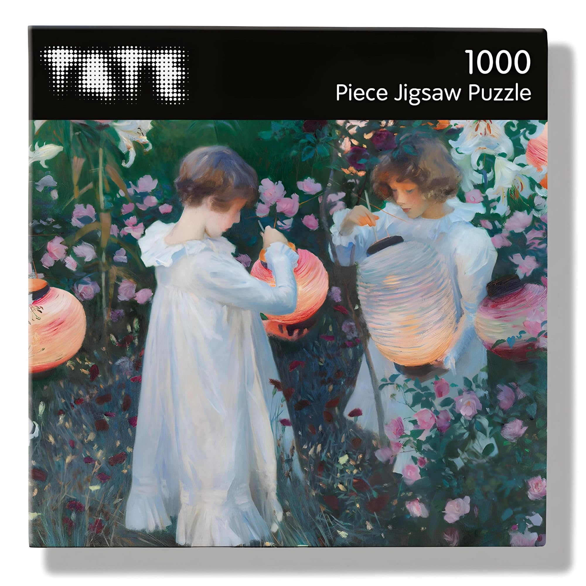 1000 Piece Jigsaw Puzzle - Artistic Impressionist 'Carnation Lily Rose Design' by John Singer Sargent - Full Image Poster Included