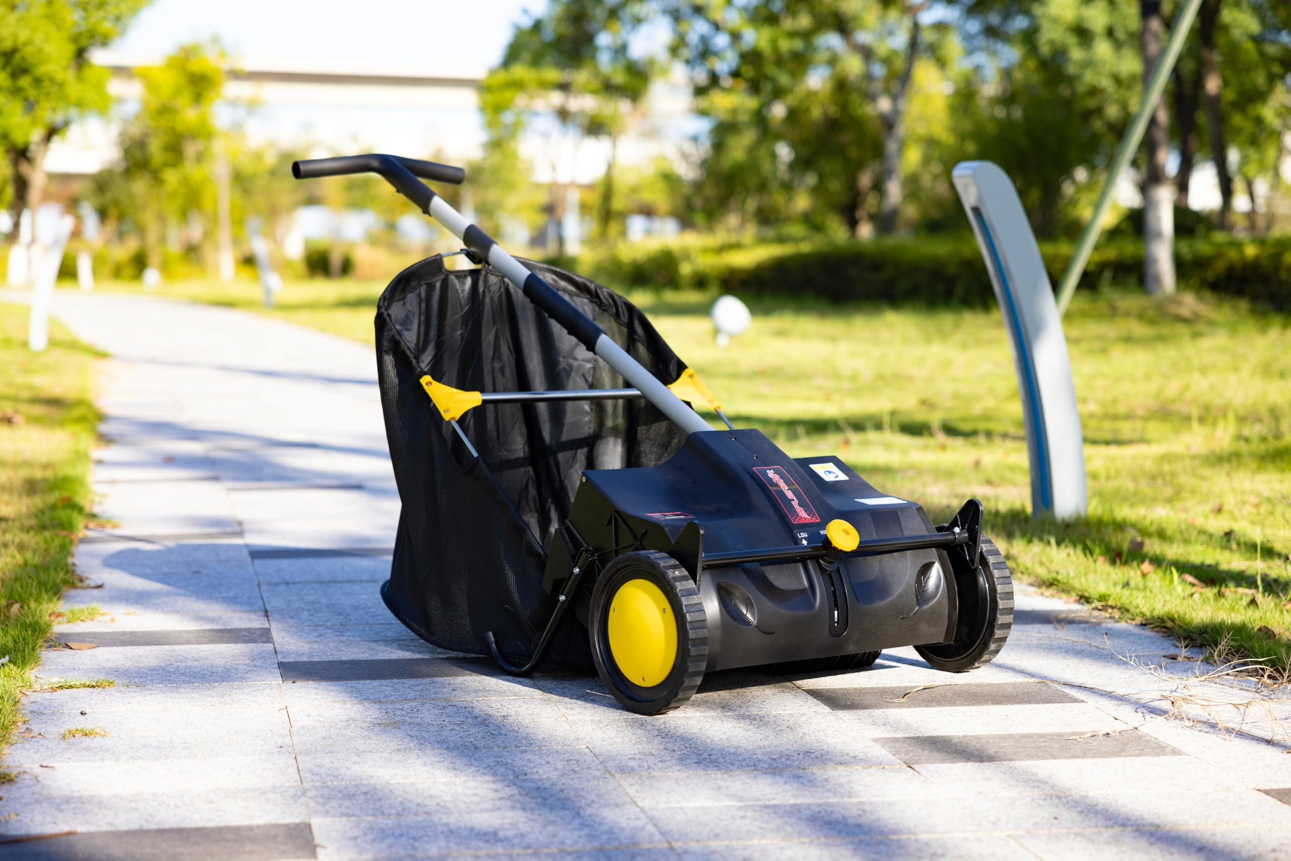 Splendor T-Handle 21' Lawn Sweeper Yard Sweeper for Easy Using Saving Space for Storage Stand up Design