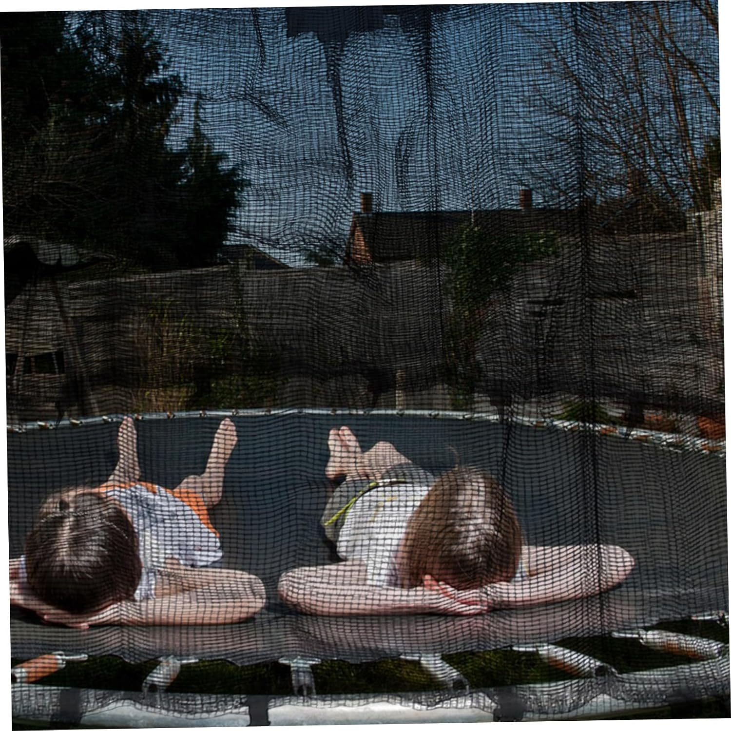 Trampoline Safety Net with Poles Anti-Fall Protective Enclosure for Various Trampoline High-Strength Fall Prevention Barrier Easy Installation Guard