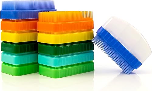 Miniatura 8 de Special Supplies Paquete de 12 cepillos de terapia coloridos + mango extraíble, herramientas relajantes ocupacionales y sensoriales con masaje de