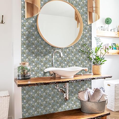 Miniatura 4 de Adhesivo para azulejos de mosaico, despegar y pegar, pegar en azulejos de pared para cocina, azulejos de pared, calcomanías de baño, autoadhesivos,