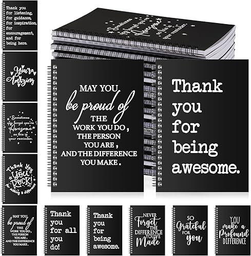 Yeaqee Regalos de agradecimiento a granel, regalos de agradecimiento a los empleados, cuaderno inspirador en espiral para mujeres y hombres,
