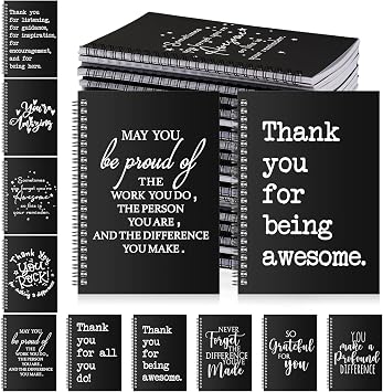 Yeaqee 20 Pcs Christmas Thank You Gifts Bulk, Employee Appreciation Gifts, Inspirational Spiral Notebook/Journal for Women Men Office School Coworker Teacher Volunteer Present