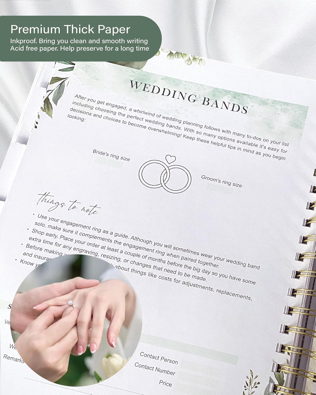 Wedding Planner for Bride,Wedding Planning Book and Organizer,Wedding Binder Book with Pockets,Perfect Engagement Gifts for Newly Enaged Couples (Floral)