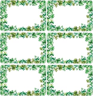 Wonmon 180 PCS St. Patrick's Day Name Stickers, Shamrock Clover Name Tags Stickers Gift Tags Labels for St. Patrick's Day Irish Holiday Presents Clothes Classroom Organizing Jar, 2x3 Inch