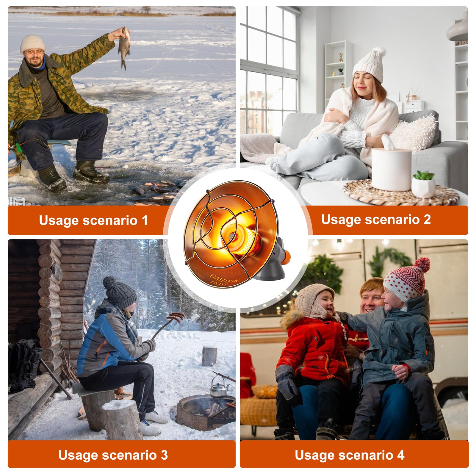 Calefacción de gas portátil, calentador de gas, calefactor de gas, calefactor de gas para camping, calefacción de gas con caja de almacenamiento, para invierno, camping, barbacoa, pesca (encendido