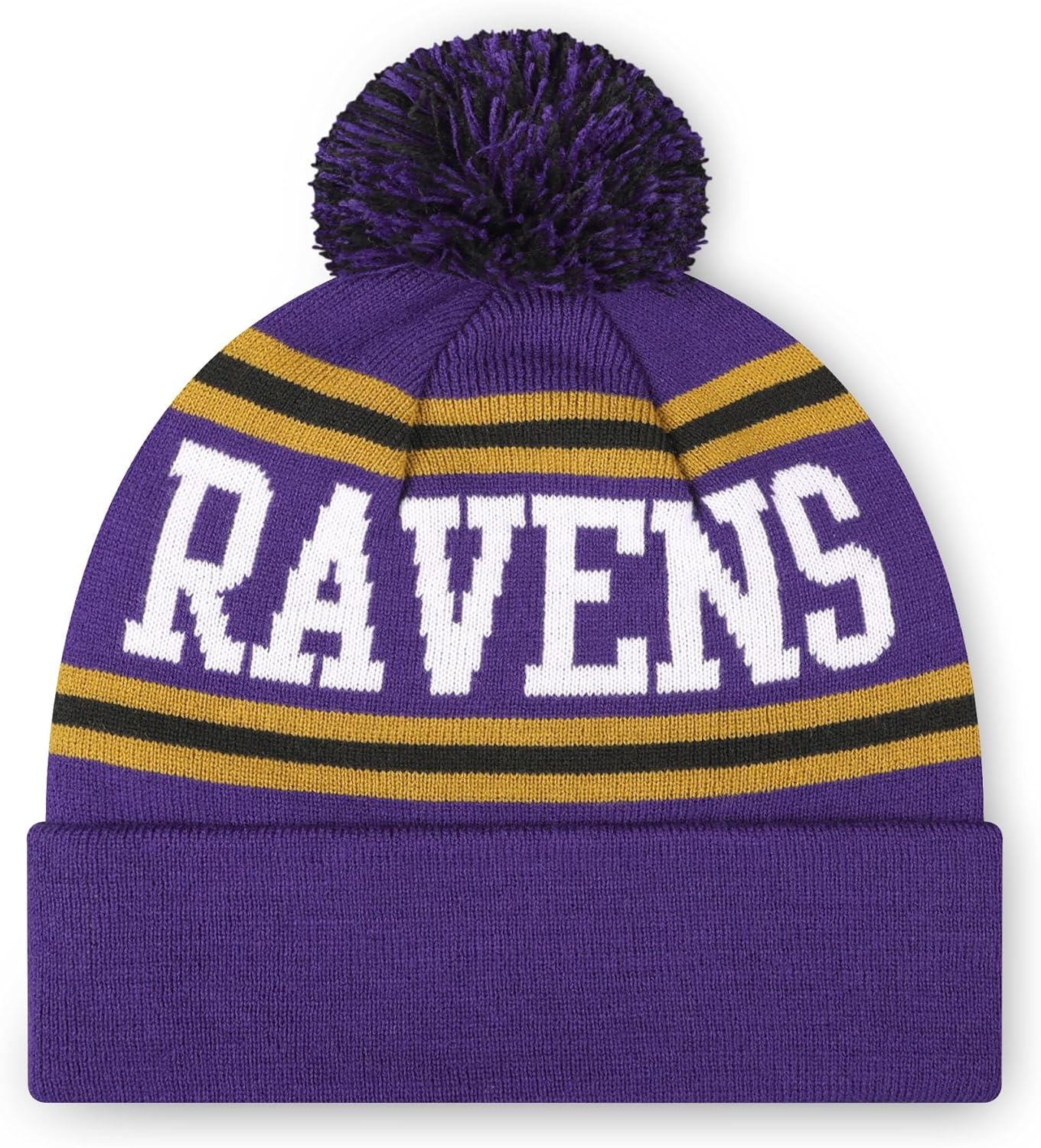 FOCO NFL Unisex-Adult NFL Team Logo Stripe Pom Beanie Hat - Image 2