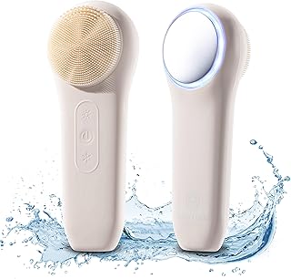 فرشاة كهربائية لتنظيف الوجه مقاومة للماء وقابلة لإعادة الشحن للرجال والنساء، للتنظيف والتقشير والتدليك من بلو اويسيز، أزرق