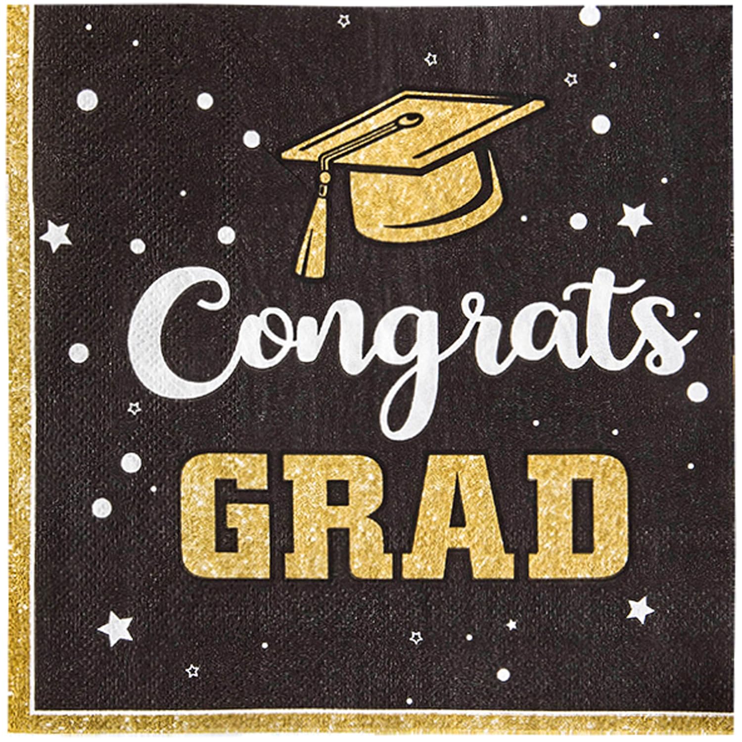 20 Pcs Congrats Grad Napkins Graduation Party Paper Napkins Supplies Class of 2024 Disposable Napkins 2-Ply Guest Towels for High School University