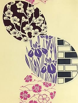 Amazon | [とくさや] 四季の花木染 ゆかた 蒸栗色地 丸菖蒲柄 綿