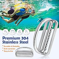 Vista 3 de Paquete de 2 protectores de cinturón de peso, 2.0 in/2 pulgadas de acero inoxidable dentado para buceo con anillo en D para equipo de buceo